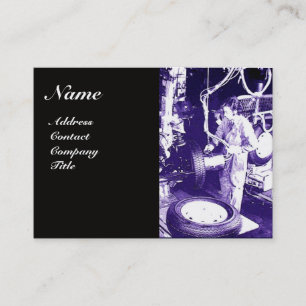 TIRES ,AUTOMOTIVE,Car Repair Garage,Monogram black Business Card