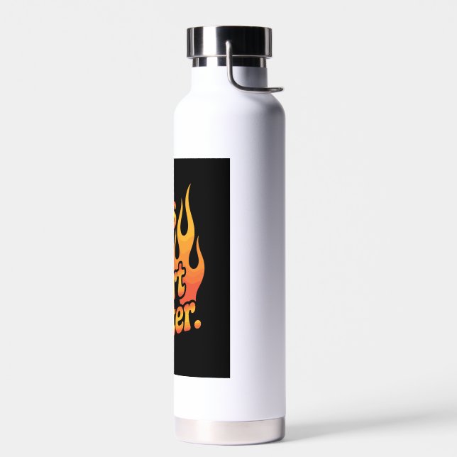 Tires Hot Heart Hotter Retro Flames Water Bottle (Left)