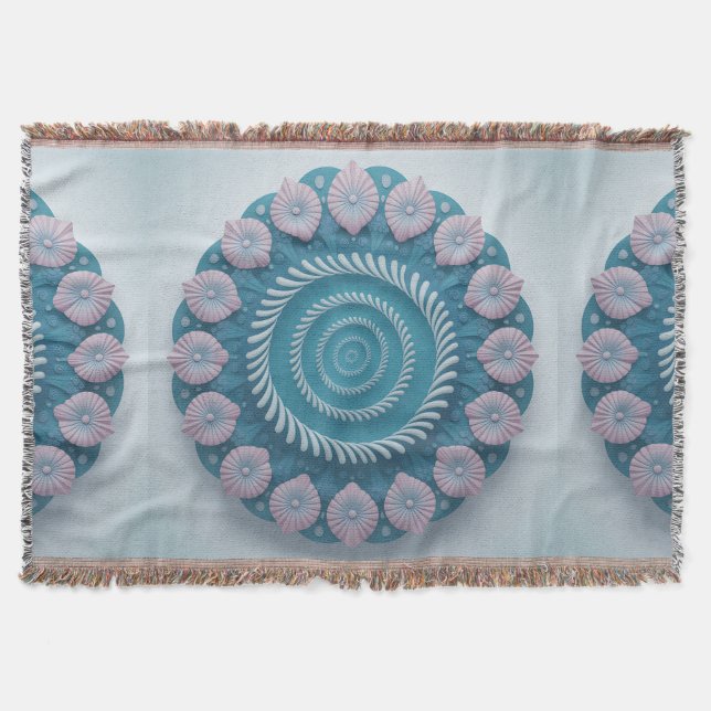 Tirta Spiral Mandala Throw Blanket (Front)
