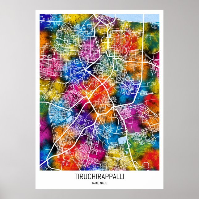 Tiruchirappalli Tamil Nadu City Map Poster (Front)