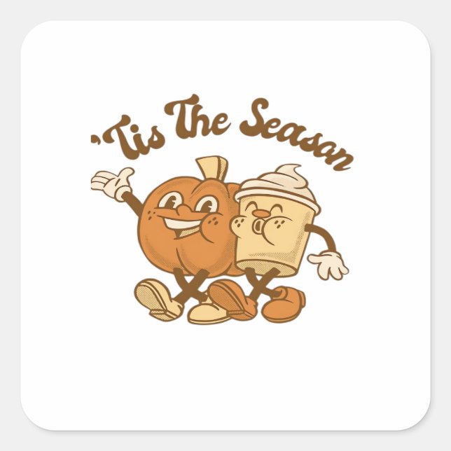 Tis Season Autumn It’s Fall Y’all Square Sticker (Front)