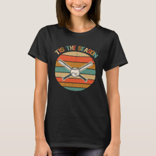 Tis Season Baseball Player Softball Vintage Pitche T-Shirt