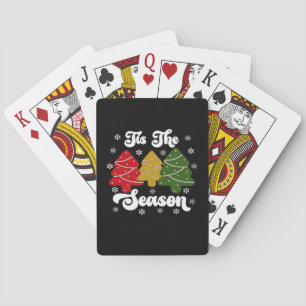 Tis Season Christmas Tree Debbie Cool Unique Playing Cards