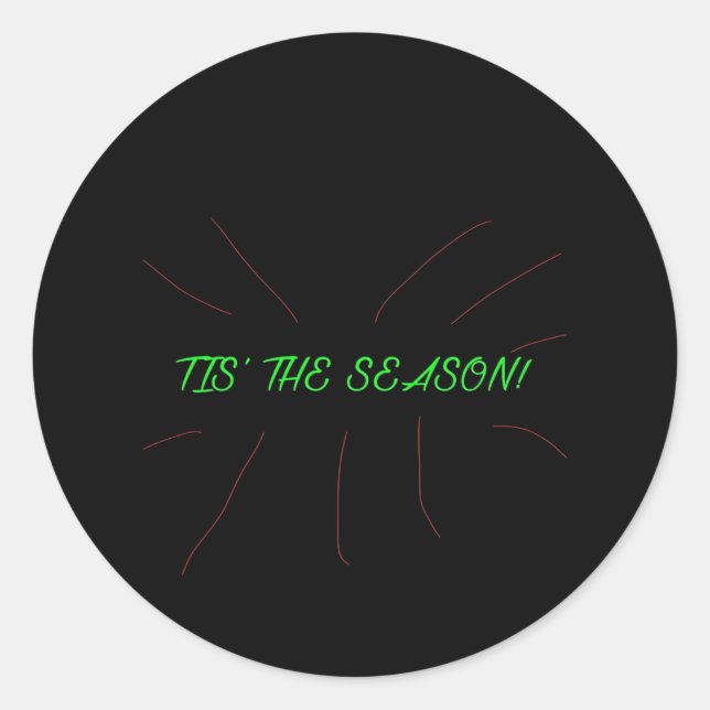 Tis Season Collection Graphic Minimal Clean Classic Round Sticker (Front)