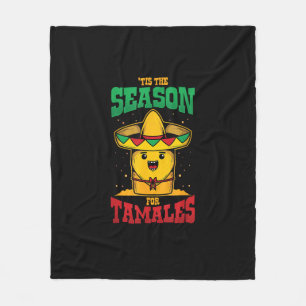 Tis Season For Tamales Mexican Christmas Holiday Fleece Blanket
