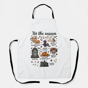 Tis Season Halloween Witch Pumpkin Skull_1 Apron