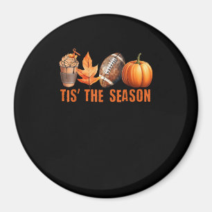 Tis Season Pumpkin Leaf Latte Fall Thanksgiving Fo Magnet
