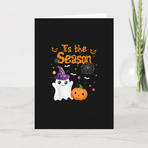 Tis Season Pumpkin Retro Groovy Vintage Halloween Card
