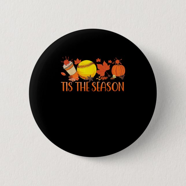 Tis Season Pumpkin Spice Latte Halloween Fall Coff 6 Cm Round Badge (Front)