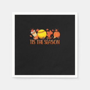 Tis Season Pumpkin Spice Latte Halloween Fall Coff Napkin