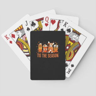 Tis Season Pumpkin Spice Latte Halloween Fall Coff Playing Cards