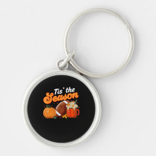 Tis Season Pumpkin Spice Latte Halloween Fall Foot Key Ring
