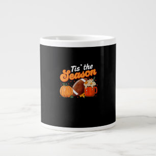 Tis Season Pumpkin Spice Latte Halloween Fall Foot Large Coffee Mug
