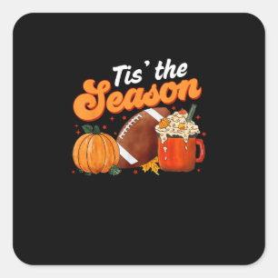 Tis Season Pumpkin Spice Latte Halloween Fall Foot Square Sticker