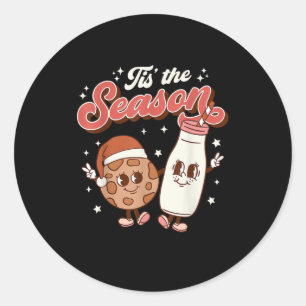 Tis Season Retro 70s 80s Vintage Groovy Cute Classic Round Sticker