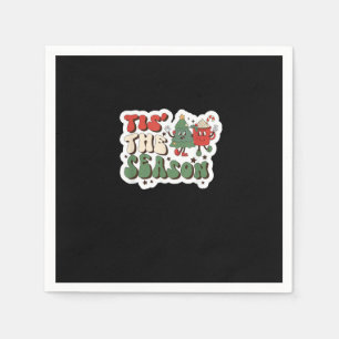 Tis Season Retro Funny Sloth Napkin