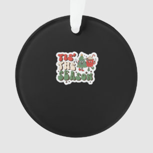 Tis Season Retro Funny Sloth Ornament