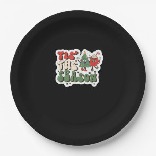 Tis Season Retro Funny Sloth Paper Plate