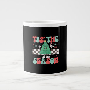 Tis Season Retro Womans Holiday Large Coffee Mug