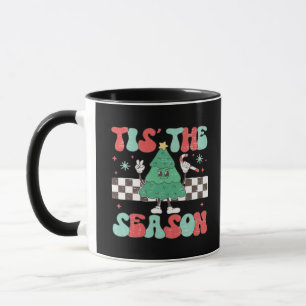 Tis Season Retro Womans Holiday Mug