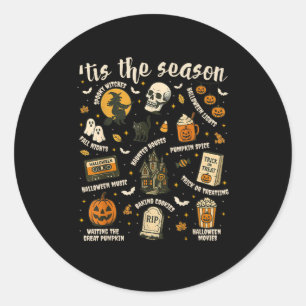 Tis Season Santa Hat Retro Vintage Classic Round Sticker