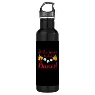 Tis Season To Play Bunco Christmas Holiday Dice Ga 710 Ml Water Bottle