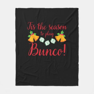 Tis Season To Play Bunco Christmas Holiday Dice Ga Fleece Blanket