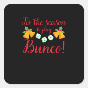 Tis Season To Play Bunco Christmas Holiday Dice Ga Square Sticker