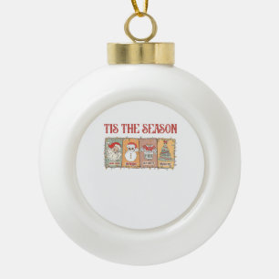 Tis Seasoning Crawfish Boil Seafood Party Lobster Ceramic Ball Christmas Ornament