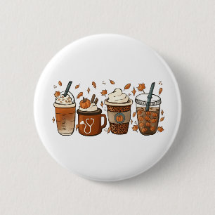 Tis the Latte Season Pumpkin Spice Coffee Autumn 6 Cm Round Badge