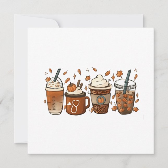 Tis the Latte Season Pumpkin Spice Coffee Autumn  Invitation (Front)