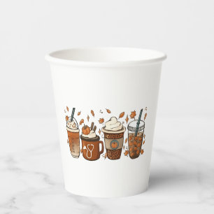 Tis the Latte Season Pumpkin Spice Coffee Autumn Paper Cups