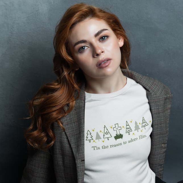 TIS THE REASON Christian Christmas Nativity White T-Shirt (Creator Uploaded)