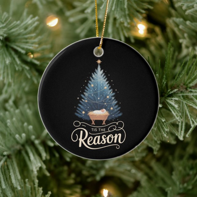 Tis The Reason Christian Religious Christmas Bible Ceramic Ornament (Tree)