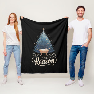 Tis The Reason Christian Religious Christmas Bible Fleece Blanket