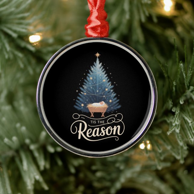 Tis The Reason Christian Religious Christmas Bible Metal Ornament (Tree)