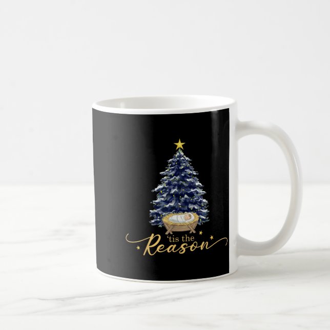 Tis The Reason Nativity Christmas Baby Jesus Catho Coffee Mug (Right)