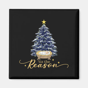 Tis The Reason Nativity Christmas Baby Jesus Catho Magnet