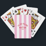 Tis The Sea Son Custom Beach Christmas Pink Stripe Playing Cards<br><div class="desc">The ’Tis The Sea-Son Custom Beach Christmas Pink Stripe Poker Cards make game night a festive part of your holiday celebrations. Featuring a cheerful pink stripe design with customisable beach name and year, these high-quality cards are perfect for poker, card games, or casual holiday gatherings. Durable and easy to shuffle,...</div>