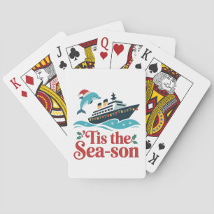 tis the sea-son Funny Cruising Family Matching  Playing Cards