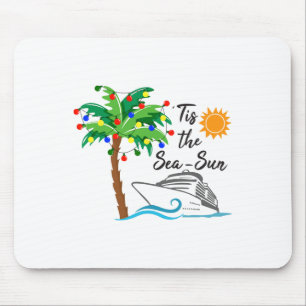 Tis The Sea Sun Christmas In July Beach Summer Cru Mouse Pad