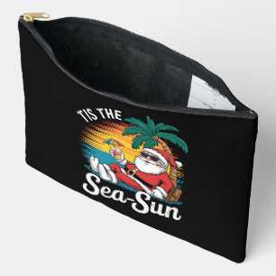 Tis The Sea Sun Santa Beach Christmas In Juy Accessory Pouch