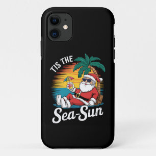 Tis The Sea Sun Santa Beach Christmas In Juy  iPhone 11 Case