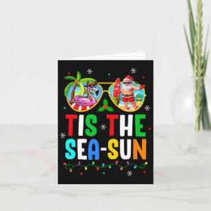 Tis The Sea Sun Santa Beach Summer Christmas In Ju Card