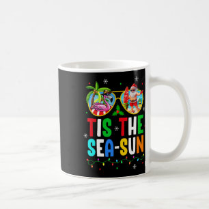 Tis The Sea Sun Santa Beach Summer Christmas In Ju Coffee Mug