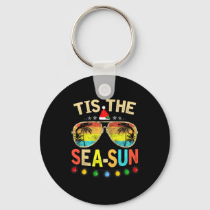 Tis The Sea Sun Santa Beach Summer Christmas In Ju Key Ring
