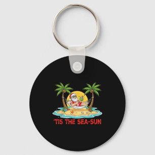 Tis The Sea-sun Santa Beach Vibes Christmas In Jul Key Ring