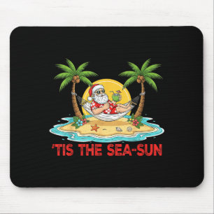 Tis The Sea-sun Santa Beach Vibes Christmas In Jul Mouse Pad