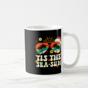 Tis The Sea Sun Santa Groovy Christmas In July Sum Coffee Mug