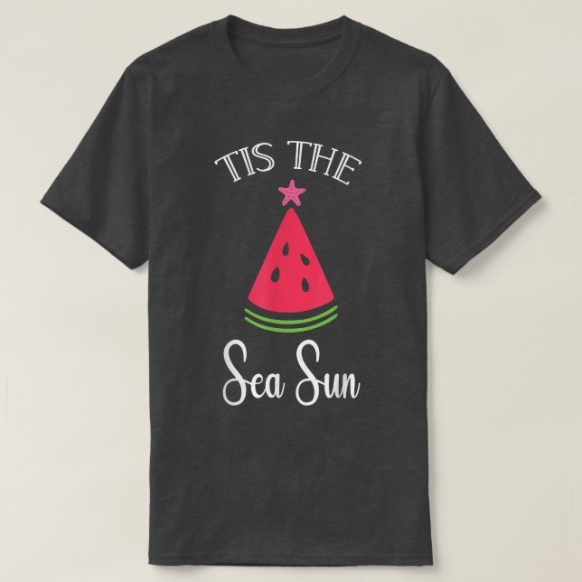 Tis the Sea Sun Santa Starfish On the Sea  T-Shirt (Design Front)